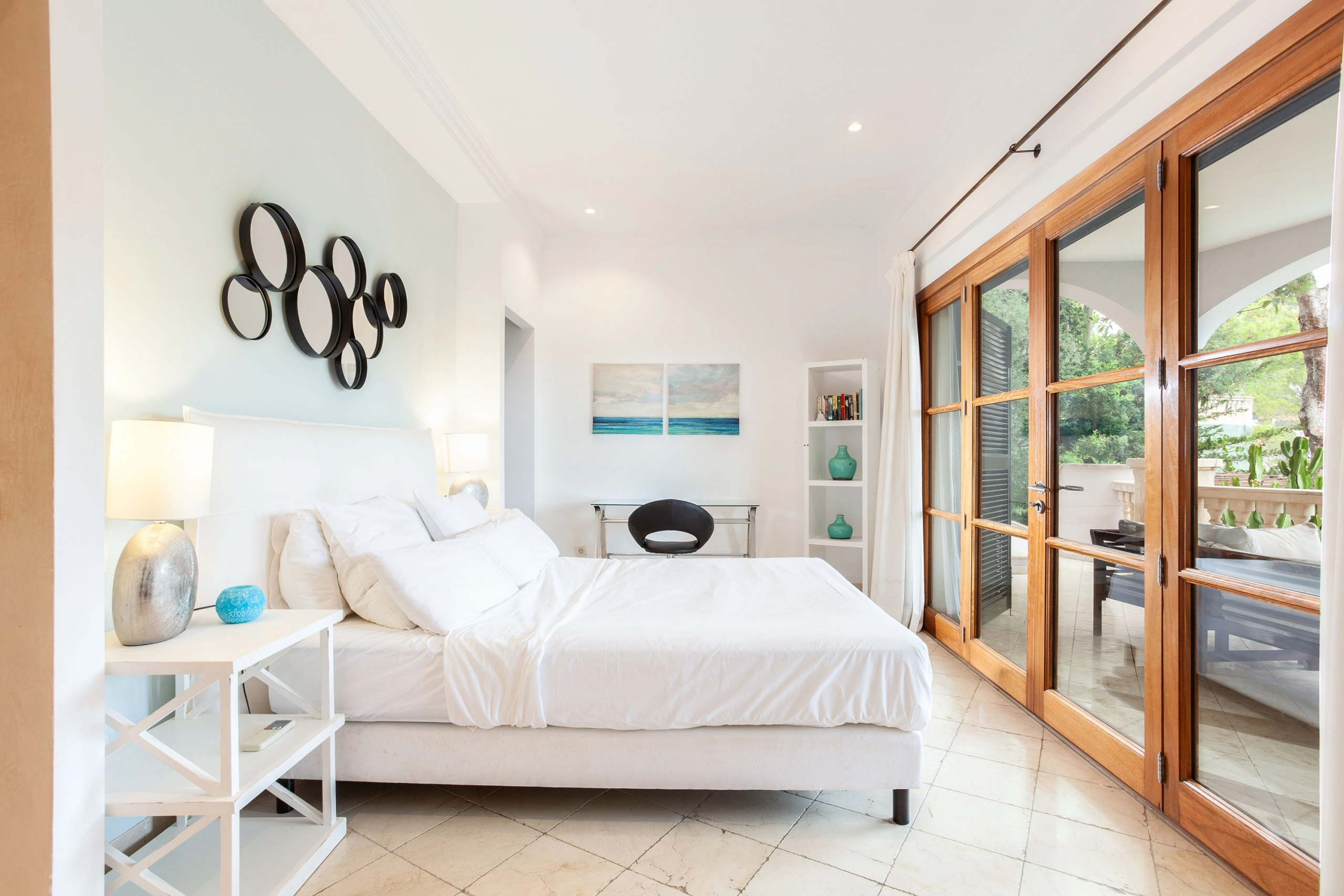 Bedroom of Villa Blanes in Mallorca.