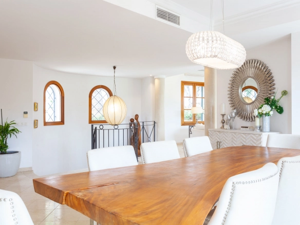 Dinning area of Villa Blanes in Mallorca.