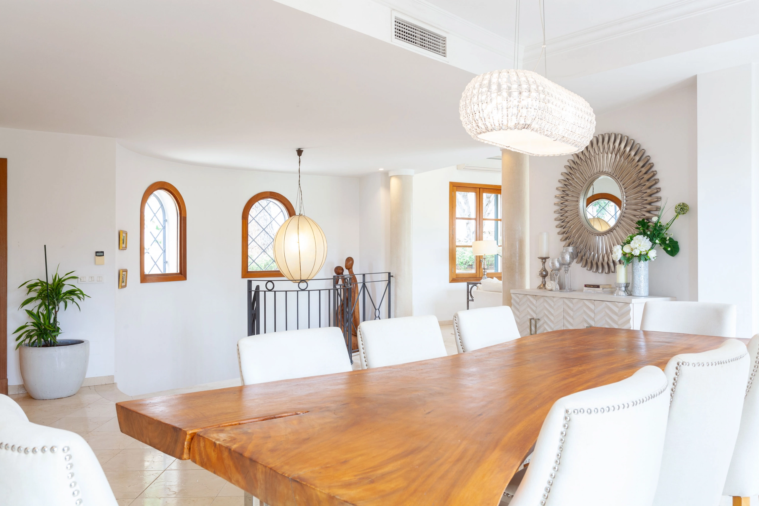 Dinning area of Villa Blanes in Mallorca.