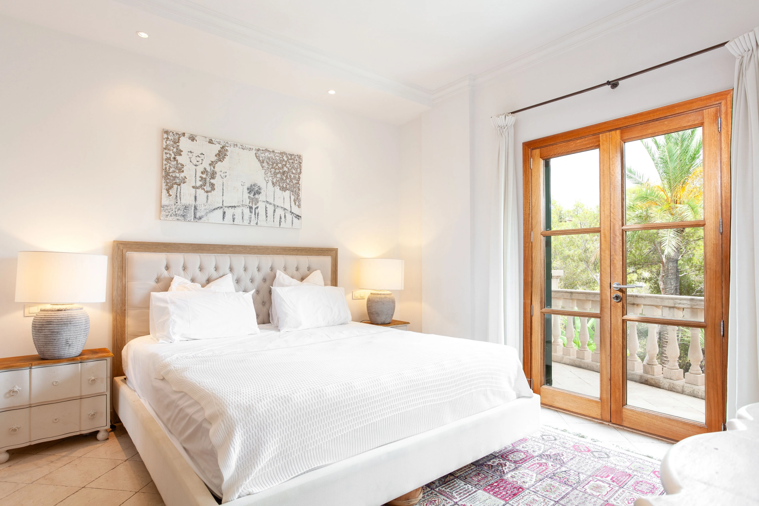 Guest room of Villa Blanes in Mallorca.