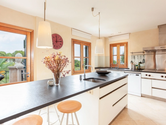 Kitchen of Villa Blanes in Mallorca.