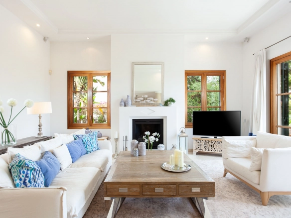 Salon of Villa Blanes in Mallorca.