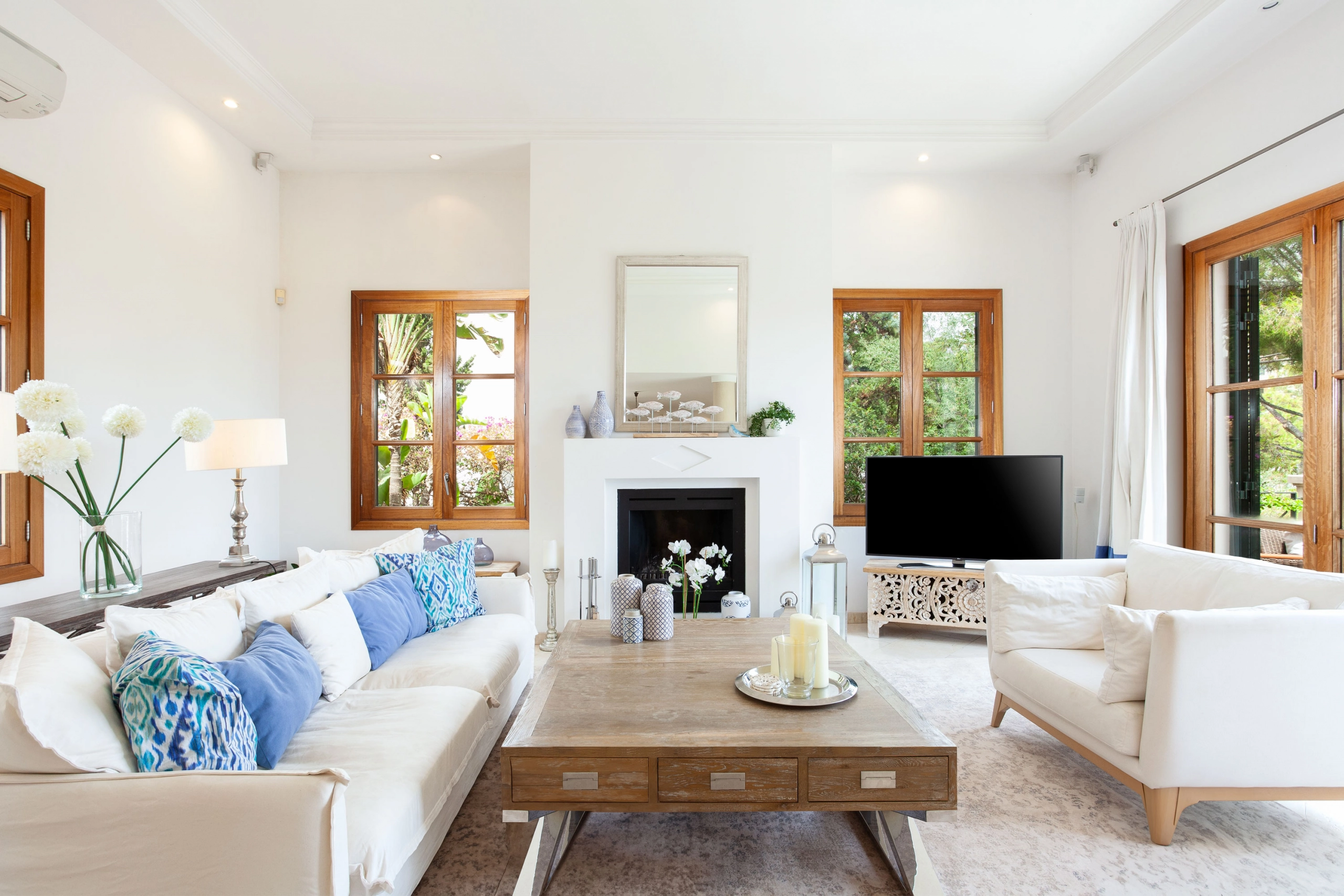 Salon of Villa Blanes in Mallorca.