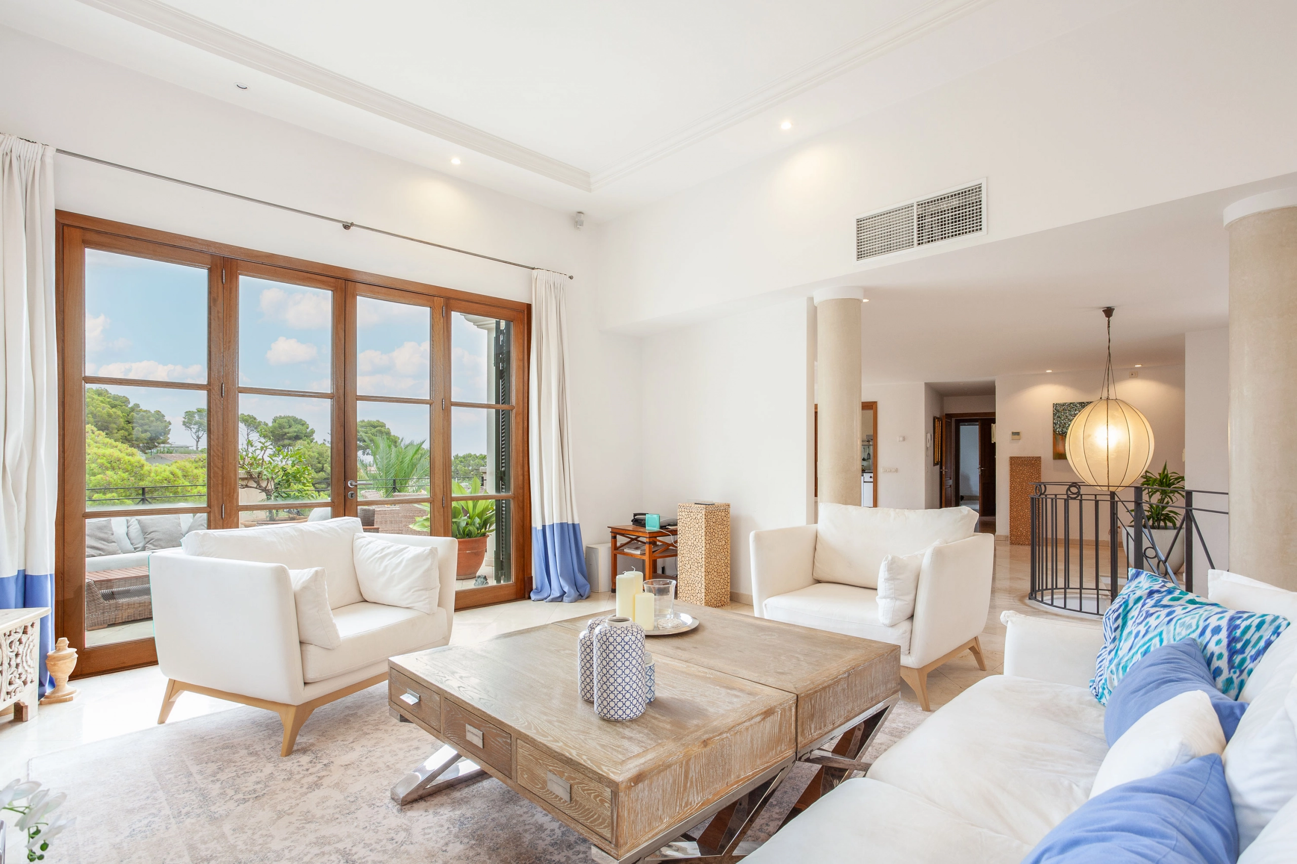 Salon of Villa Blanes in Mallorca.