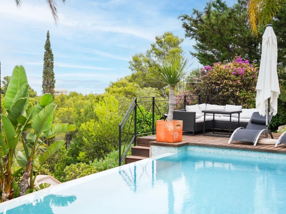 Pool of Villa Blanes in Mallorca.