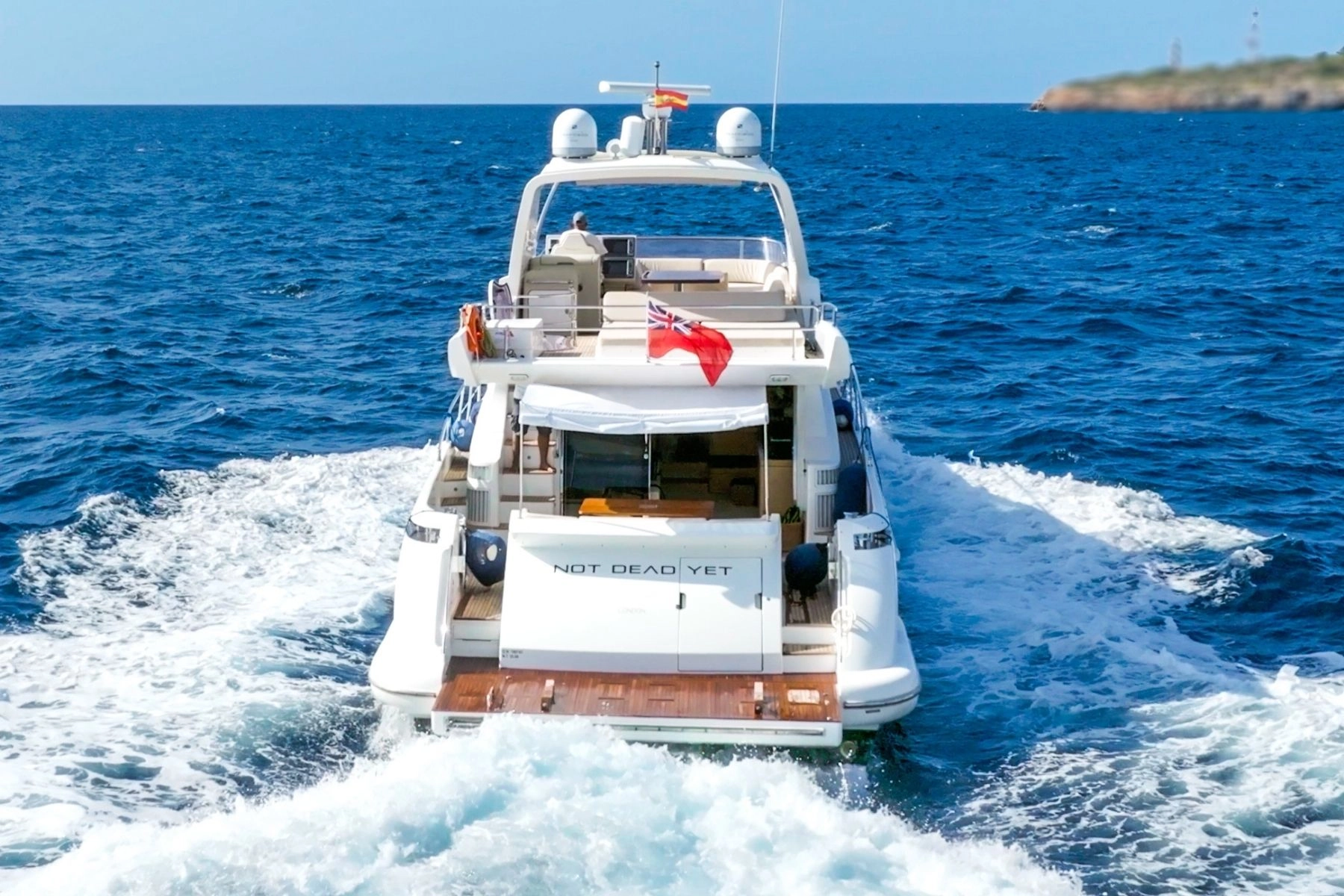 Charter yacht Azimut 64 Not Dead Yet in the Mediterranean.