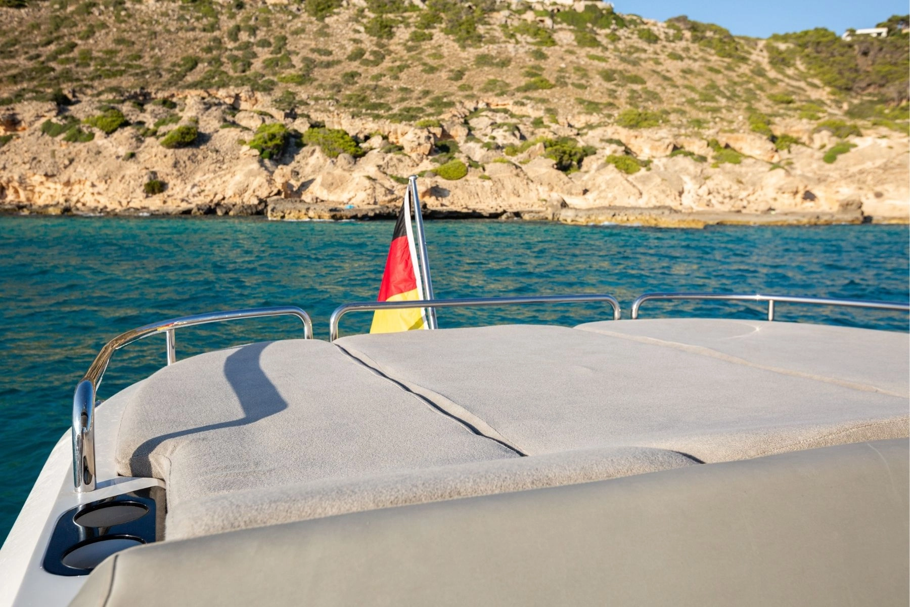 Charter yacht Sunseeker Predator 57 Boefje II stern sunlounger.