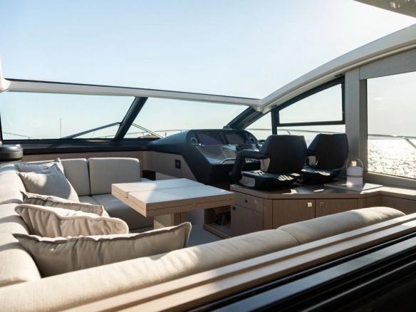 Charter yacht Sunseeker Predator 57 Boefje II interior lounge.
