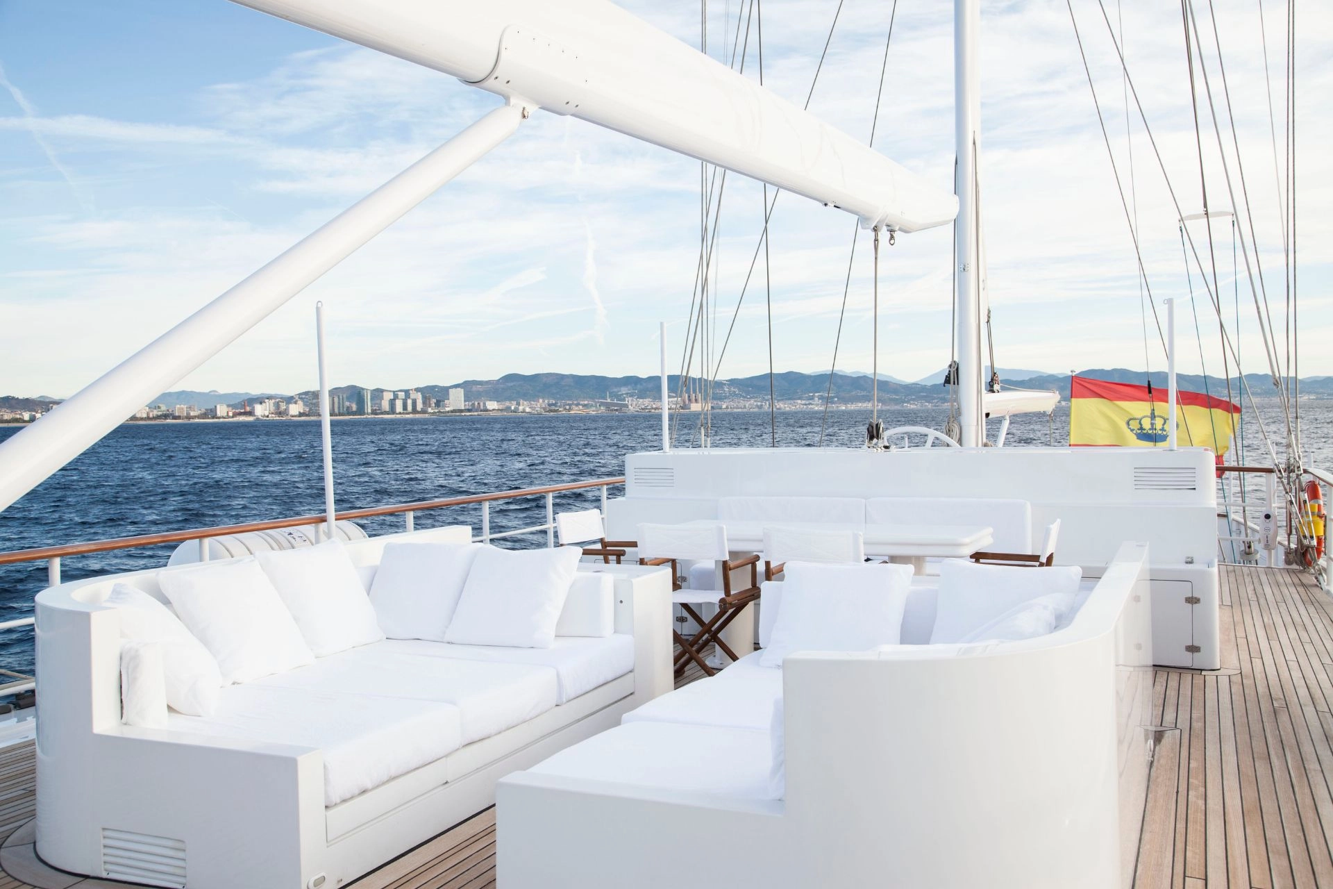 Sailing yacht Mata Mua exterior deck.