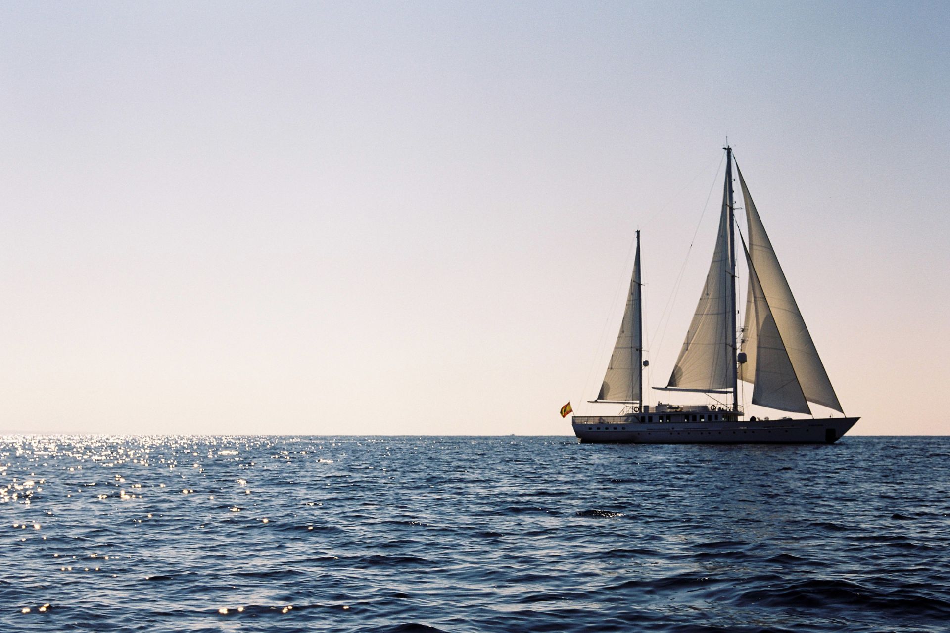 Sailing yacht Mata Mua cruising the Mediterranean.