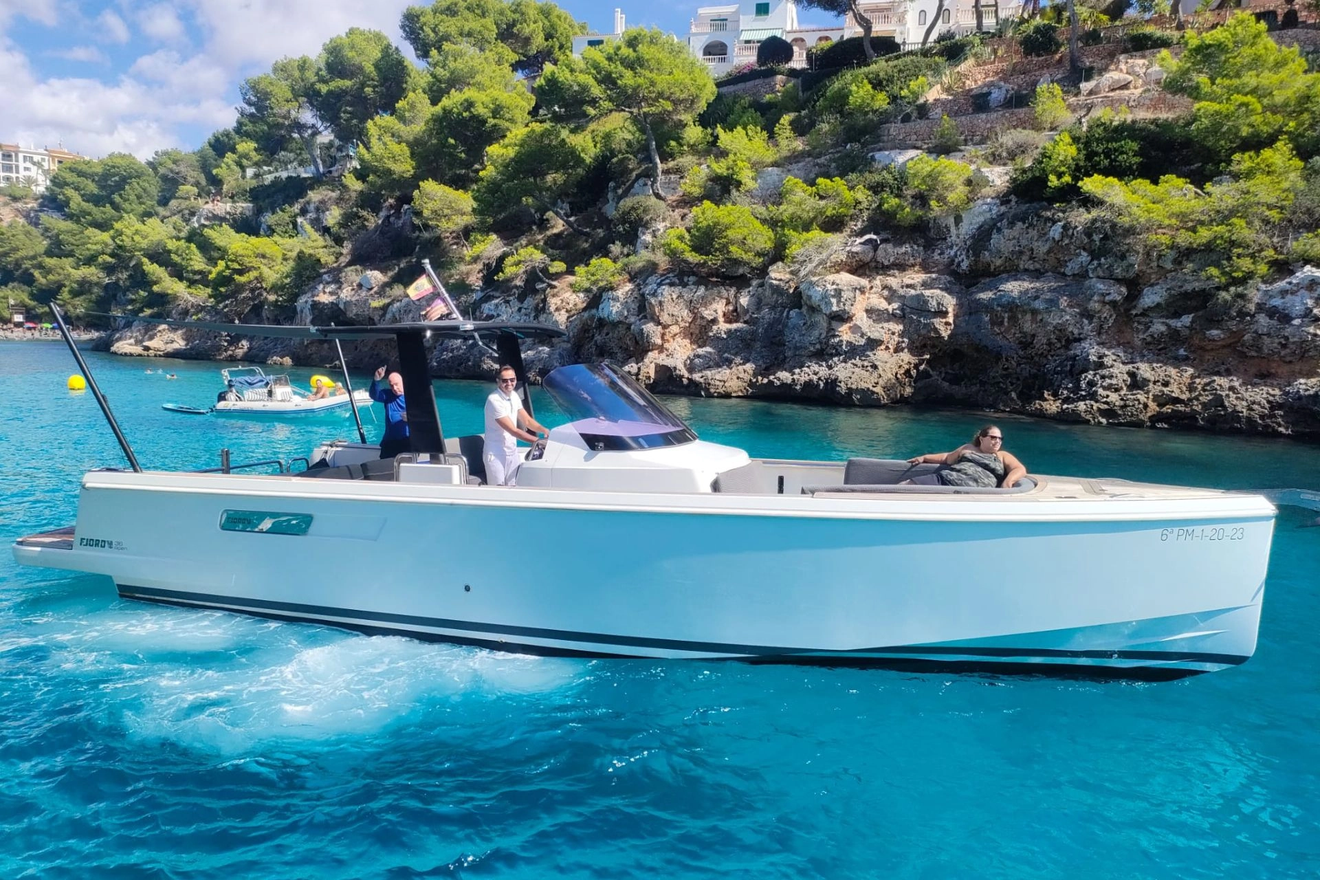 Charter yacht Fjord 36 Titan in the Balearic Islands.