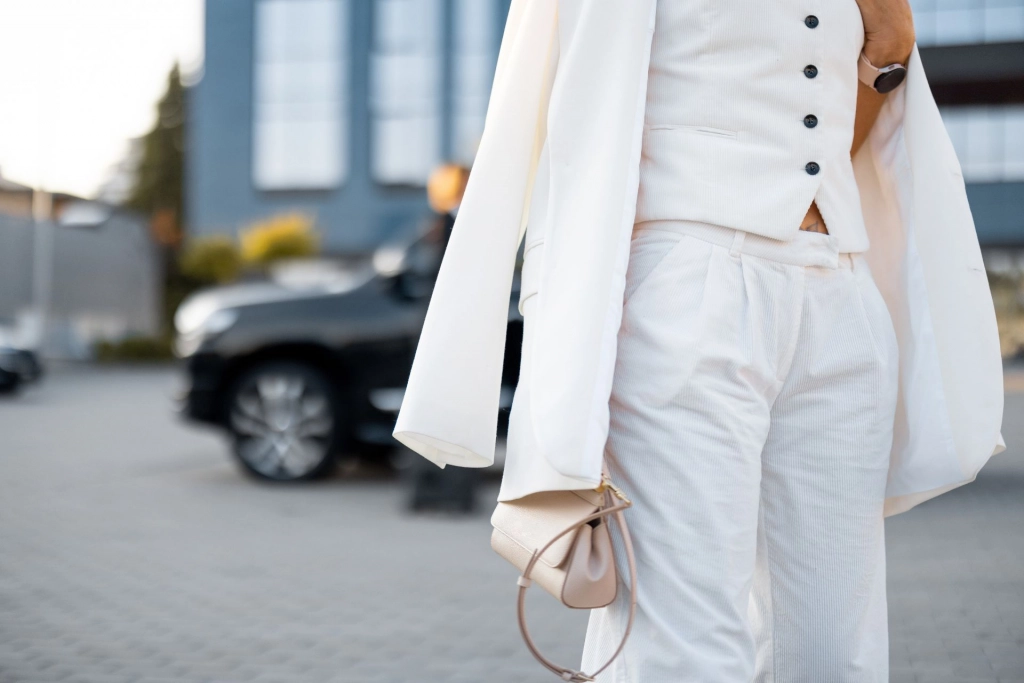 Woman travelling with private chauffeur service.