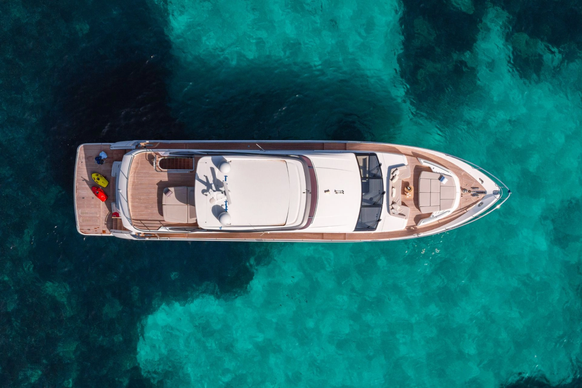 Aerial view of motor yacht Princess Y78 Mio Barco.
