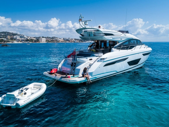 Charter yacht Princess S60 Aquavista with tender and toys.