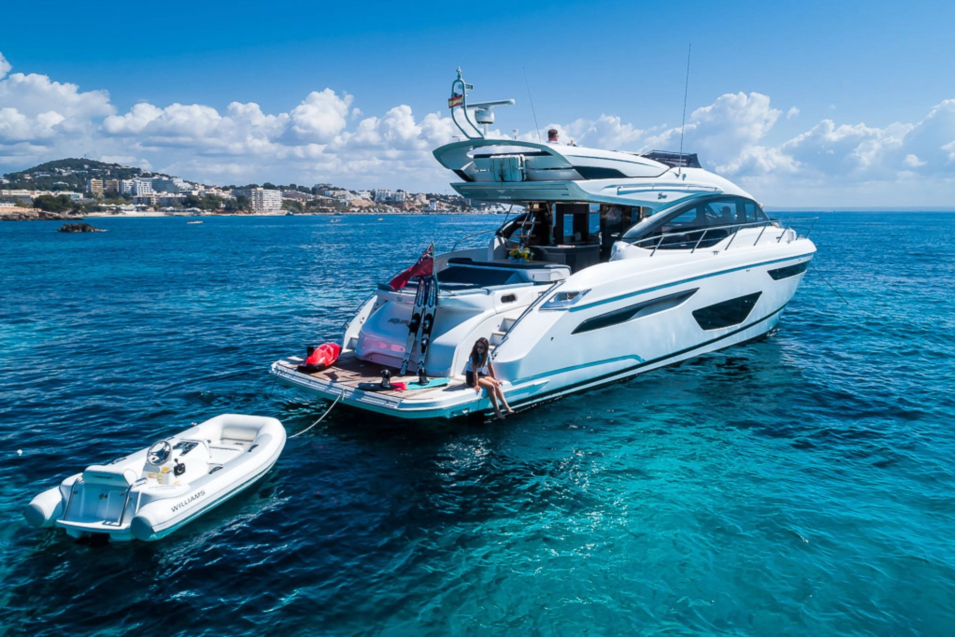 Charter yacht Princess S60 Aquavista with tender and toys.