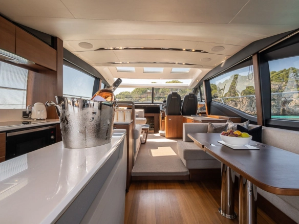 Interior of charter yacht Princess S60 Aquavista.