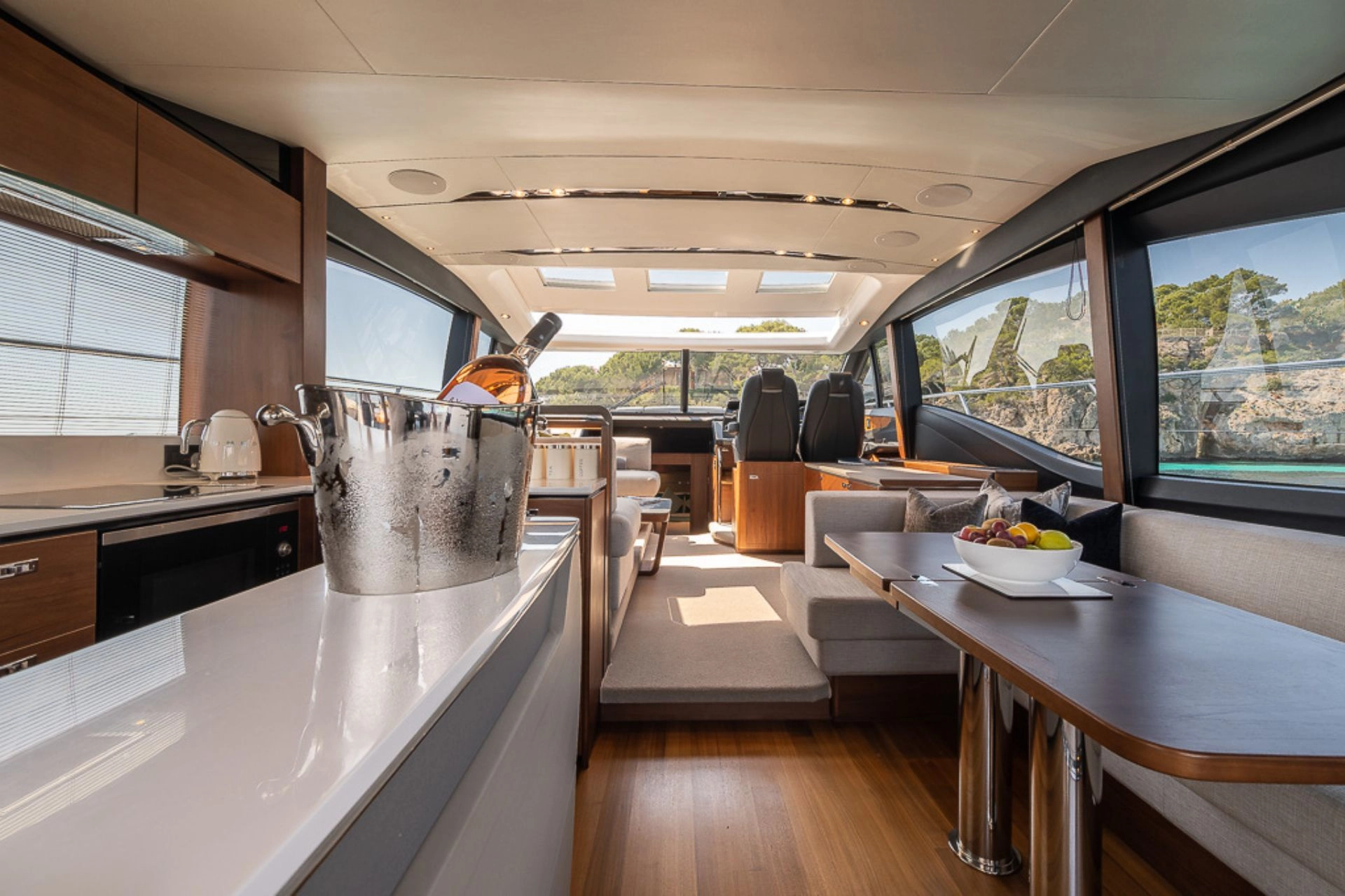 Interior of charter yacht Princess S60 Aquavista.