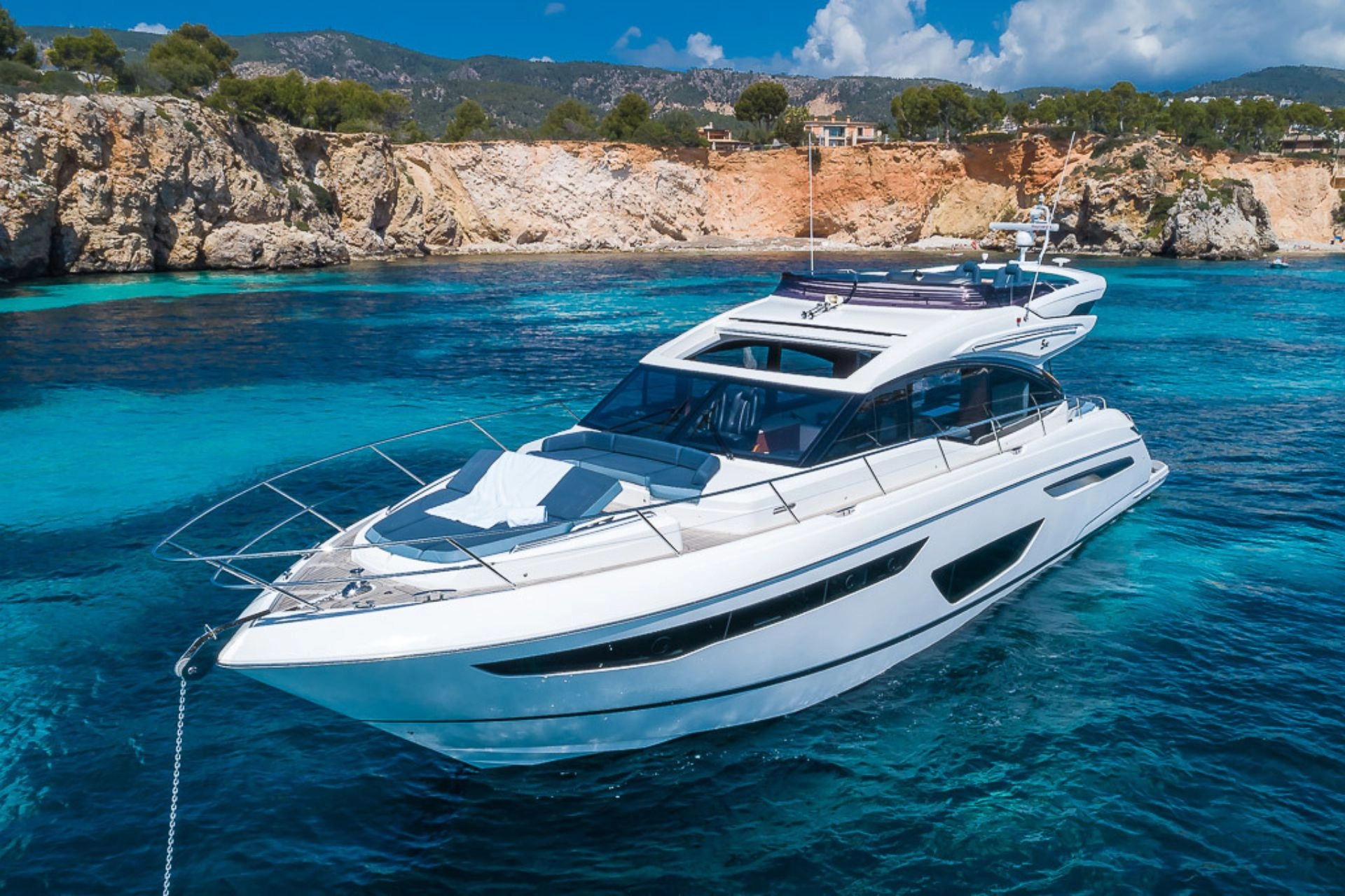 Charter yacht Princess S60 Aquavista in the Balearic Islands.