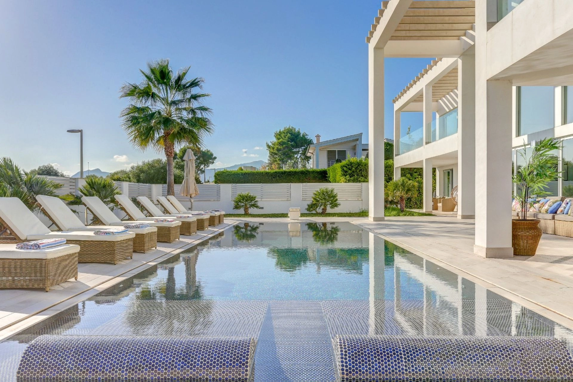 Outdoor space of property Pollensa Sea View in Mallorca.