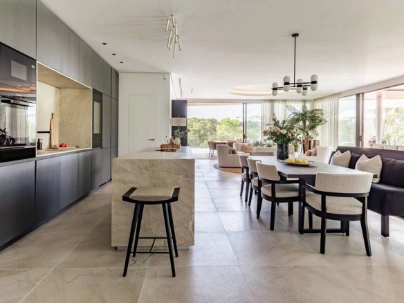 Kitchen and dining area of Santa Ponsa Dream property in Mallorca.