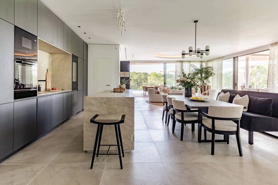 Kitchen and dining area of Santa Ponsa Dream property in Mallorca.