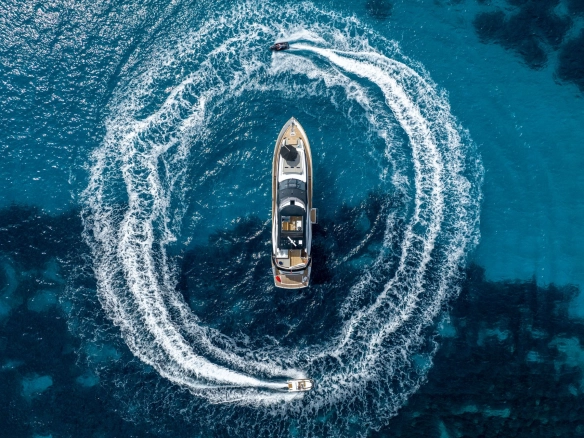 Aerial view of Sunseeker 95 High Energy.