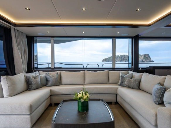 Salon on charter yacht Sunseeker 95 High Energy.