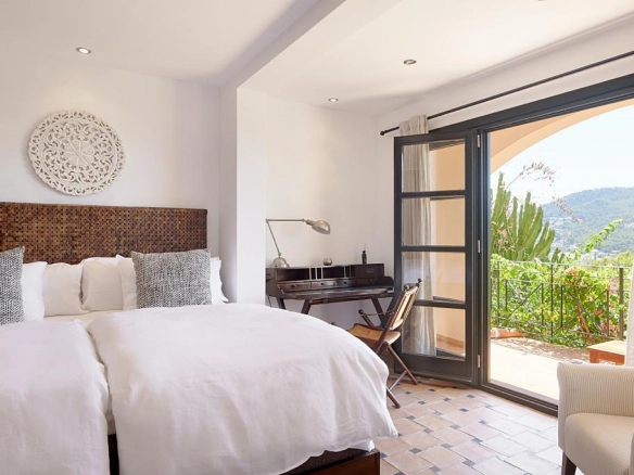 Bedroom of Top of the Ocean property in Port d'Andratx in Mallorca.