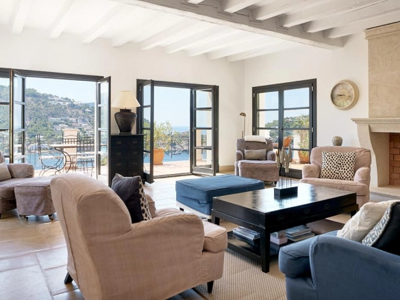 Salon of Top of the Ocean property in Port d'Andratx in Mallorca.