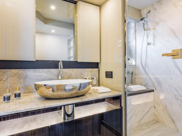 Bathroom of charter yacht Absolute 62 Fly Emilia II.