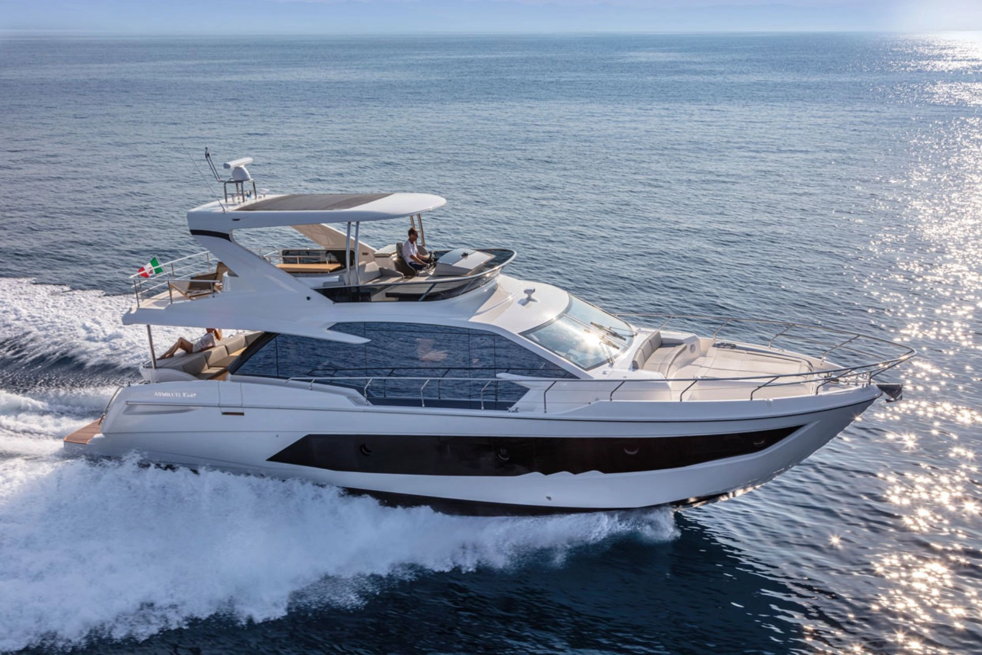 Charter yacht Absolute 62 Fly Emilia II cruising.
