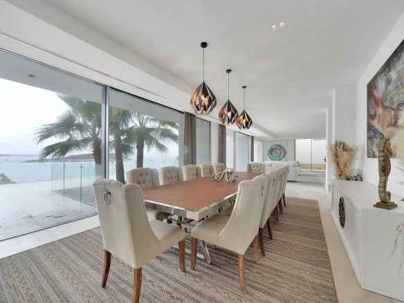 Dining area of Villa Bond in Cala Vinyes.