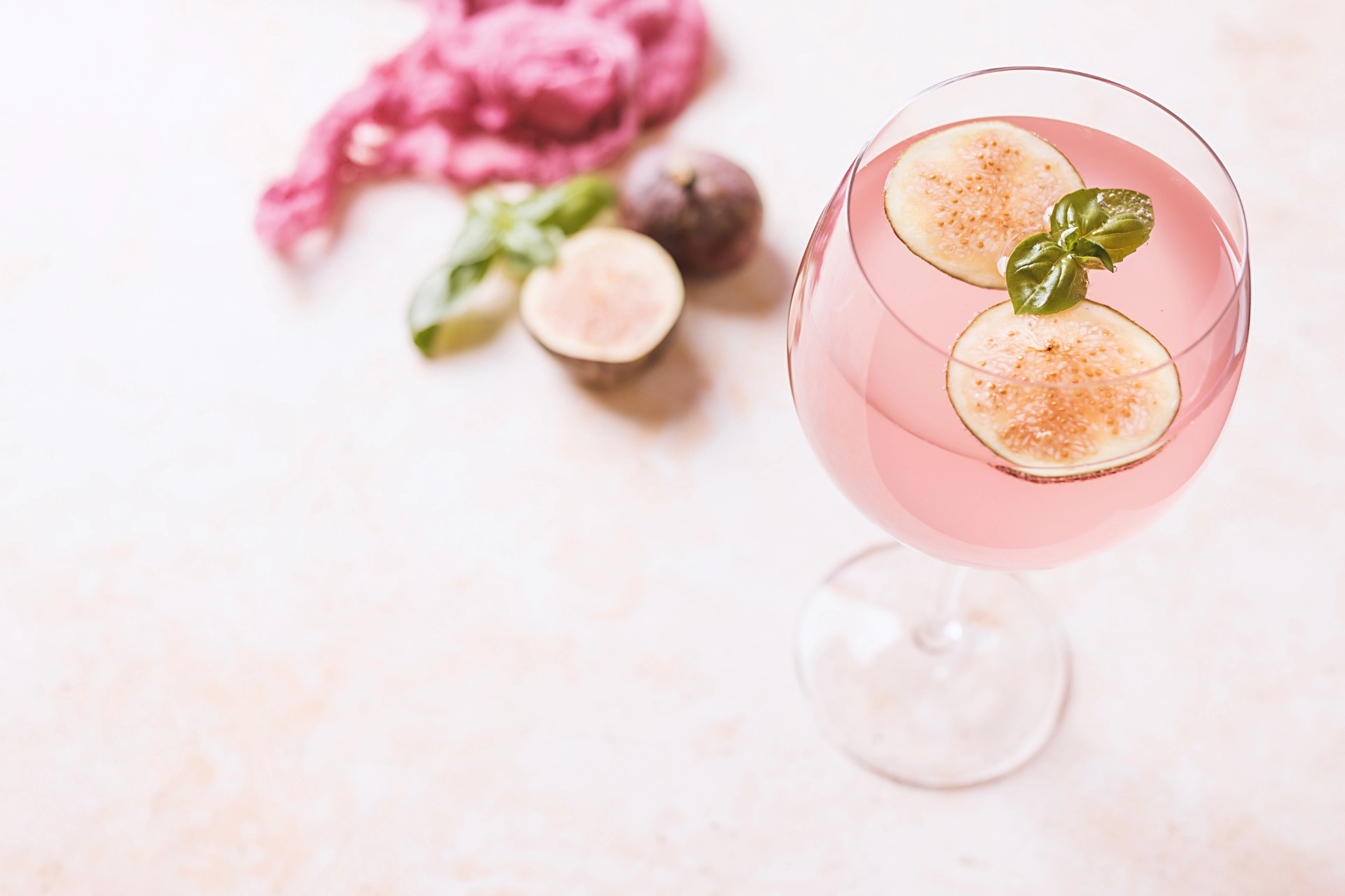 Creative pink cocktail.