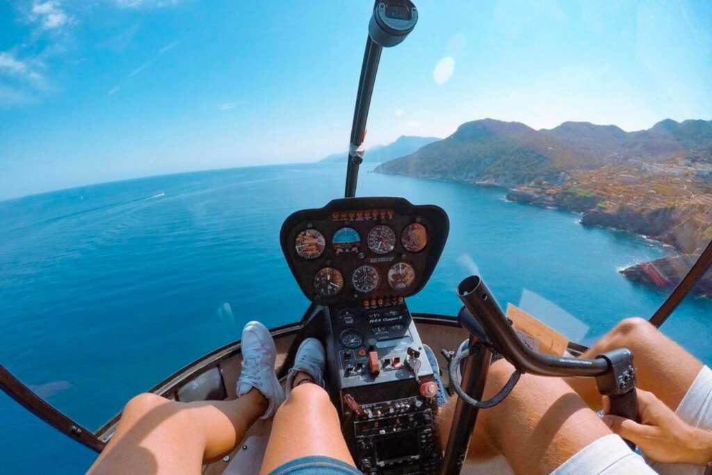 View from helicopter over Mallorca.