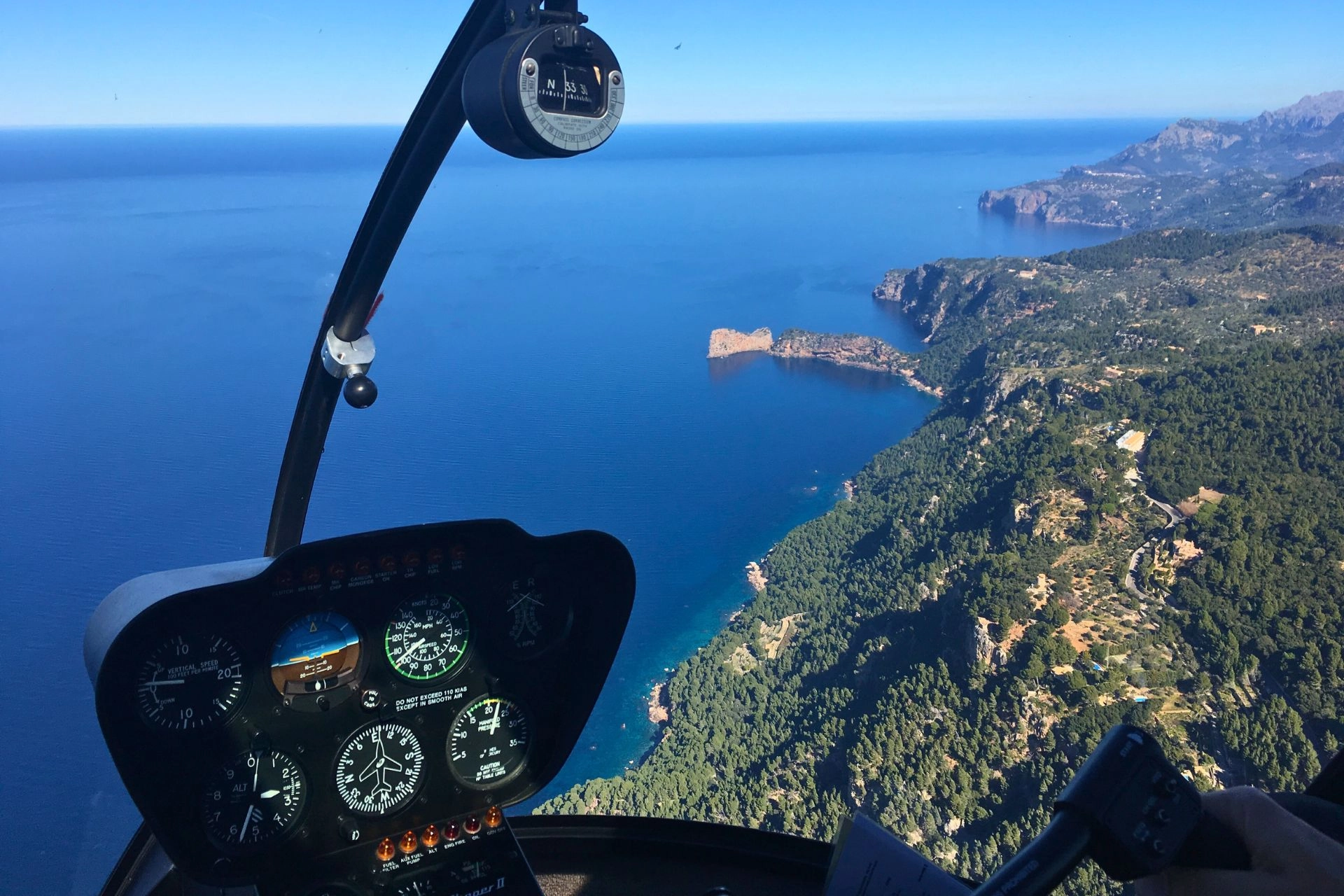 View from helicopter over Mallorca.