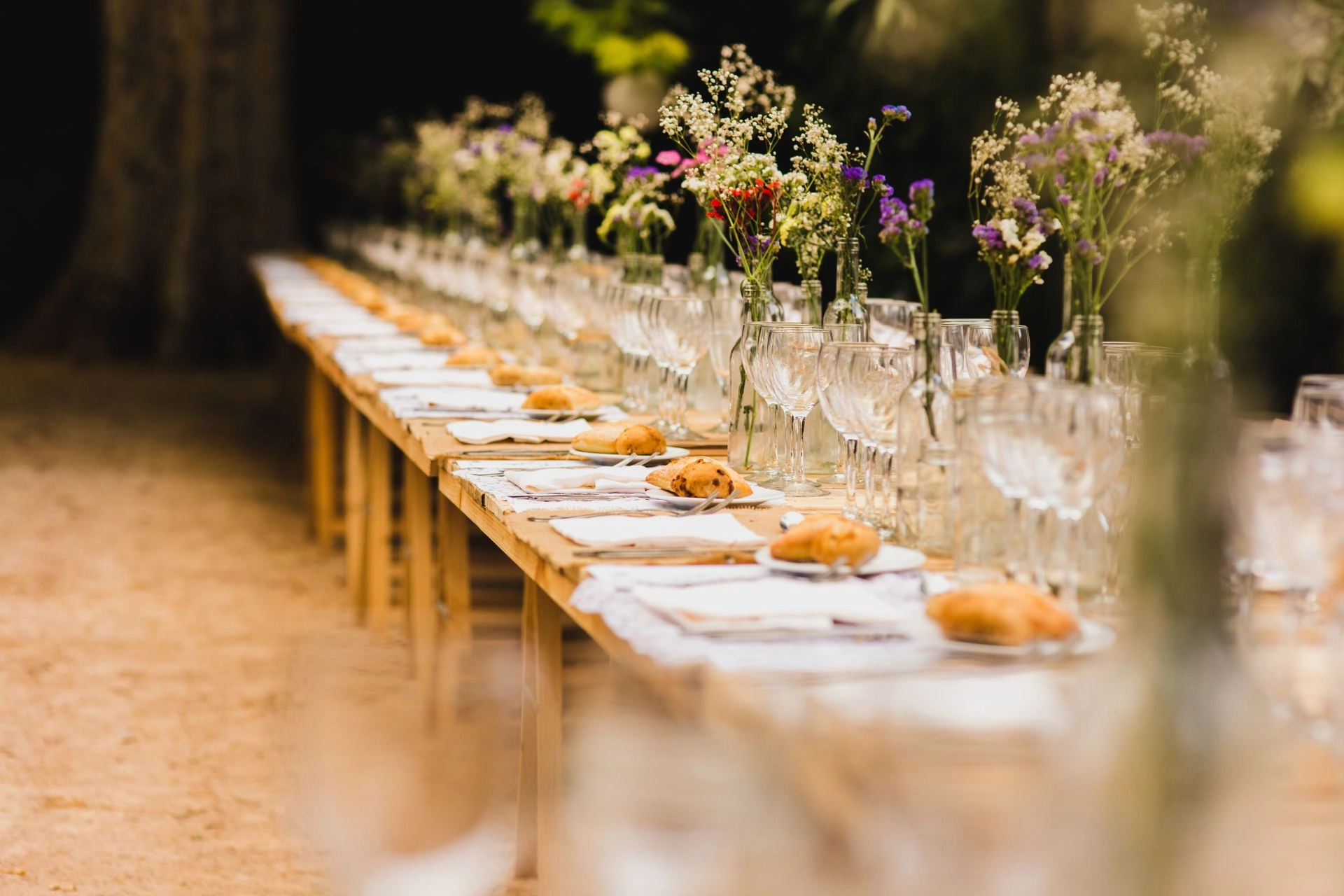 Decorated table at private event.
