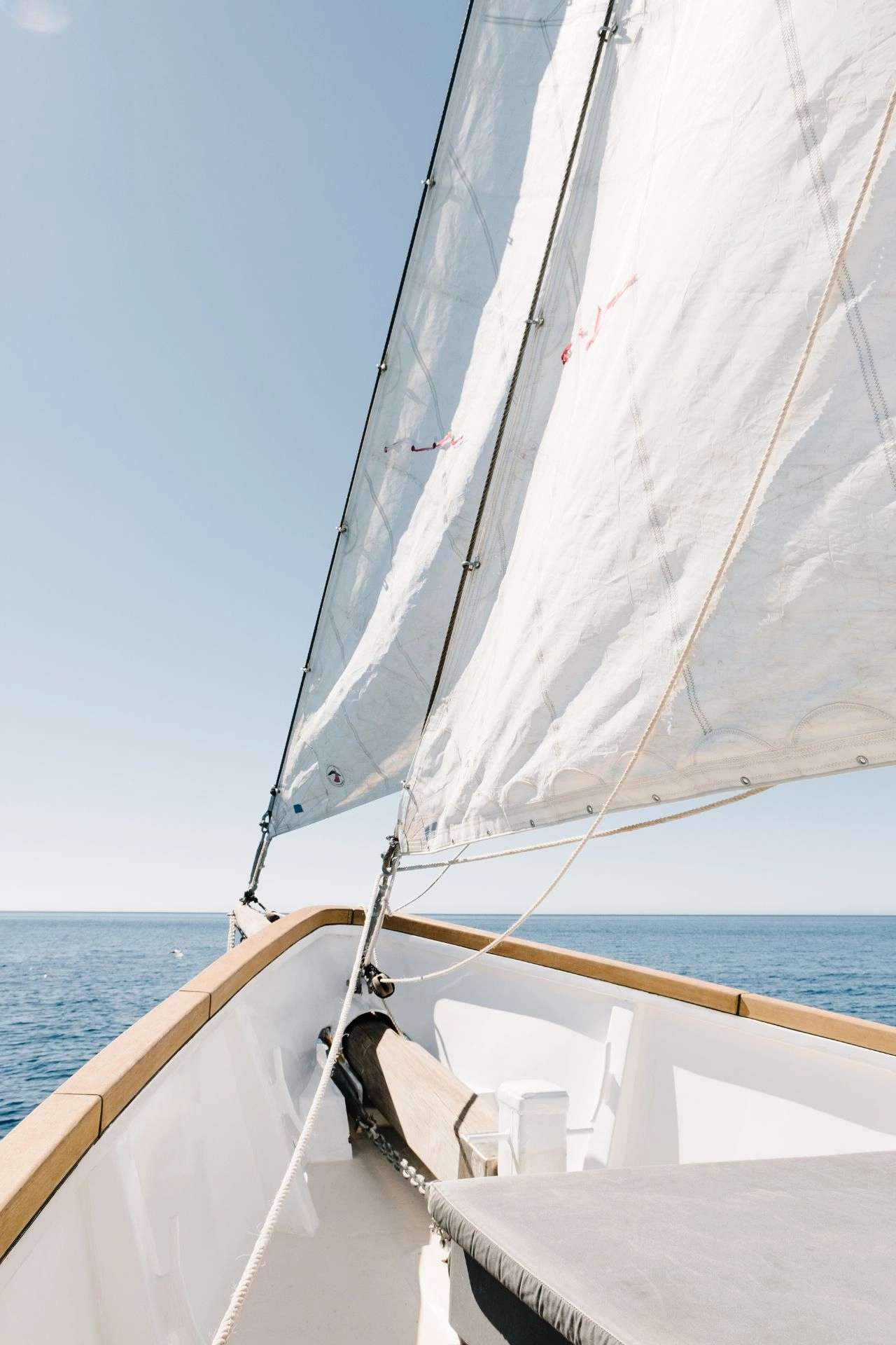 Bow of a sailing boat.
