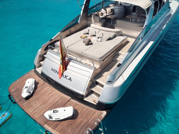 Stern and water toys charter yacht Baia 80 Mintaka.