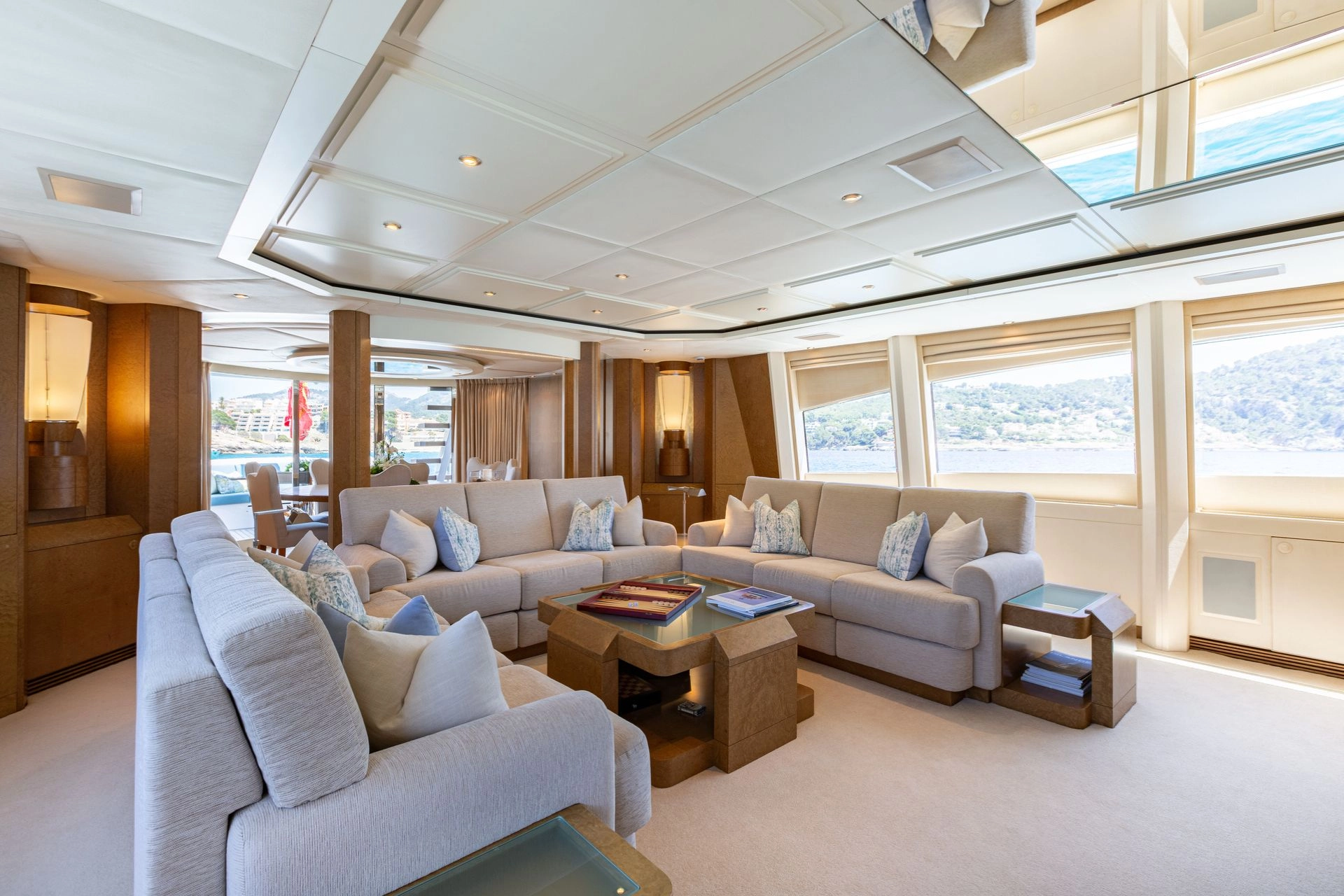 Salon of Evolution Yachts Benita Blue.