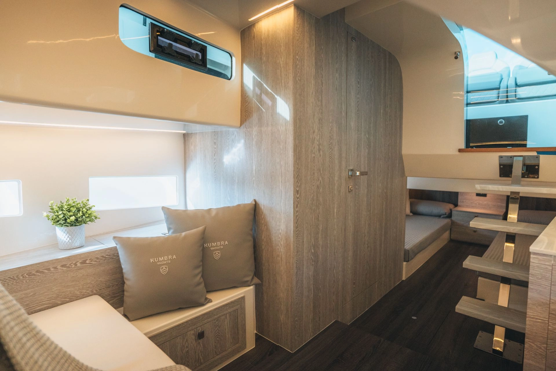 Interior of charter yacht Kumbra 34 in Mallorca.