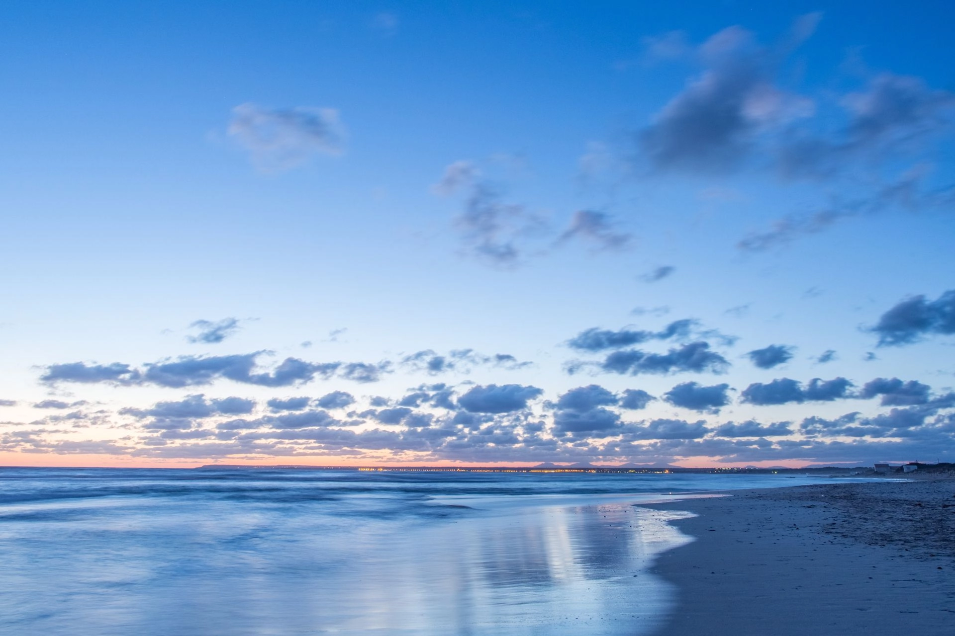 Sunset in Es Trenc in Mallorca.