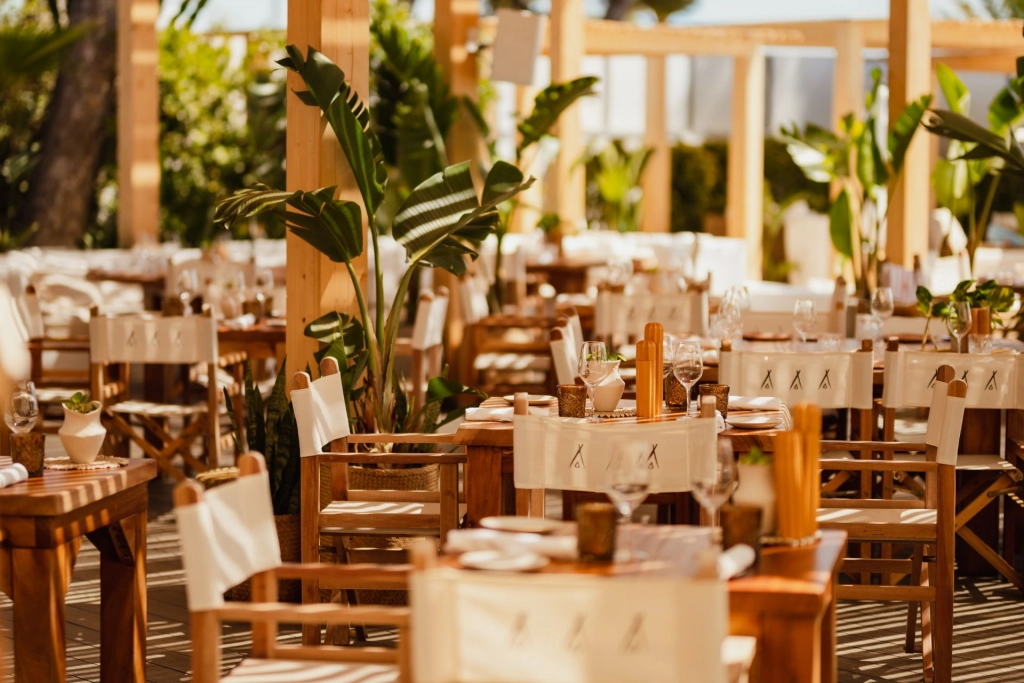 Restaurant at Nikki Beach Mallorca.