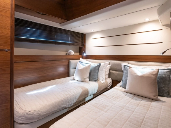 Double cabin of charter yacht Princess 68 Zen in Mallorca.