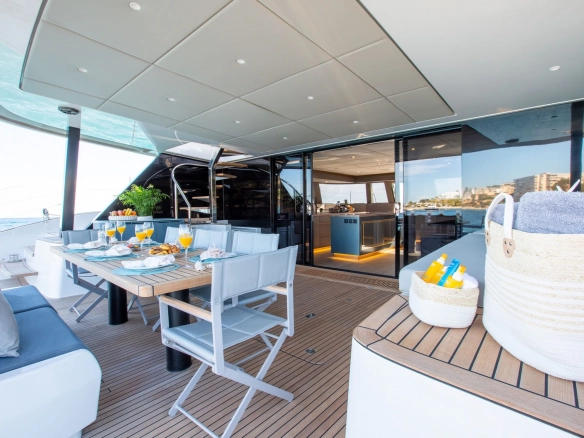 Exterior of of sailing catamaran Sunreef 60 Sunbreeze.