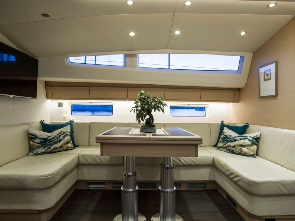 Interior of sailing yacht Jeanneau 64 Thea.