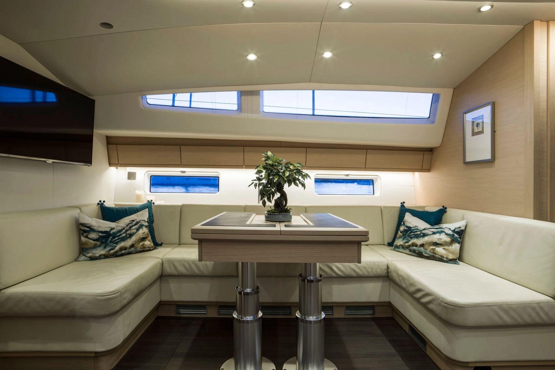 Interior of sailing yacht Jeanneau 64 Thea.
