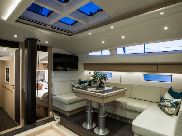 Interior of sailing yacht Jeanneau 64 Thea.