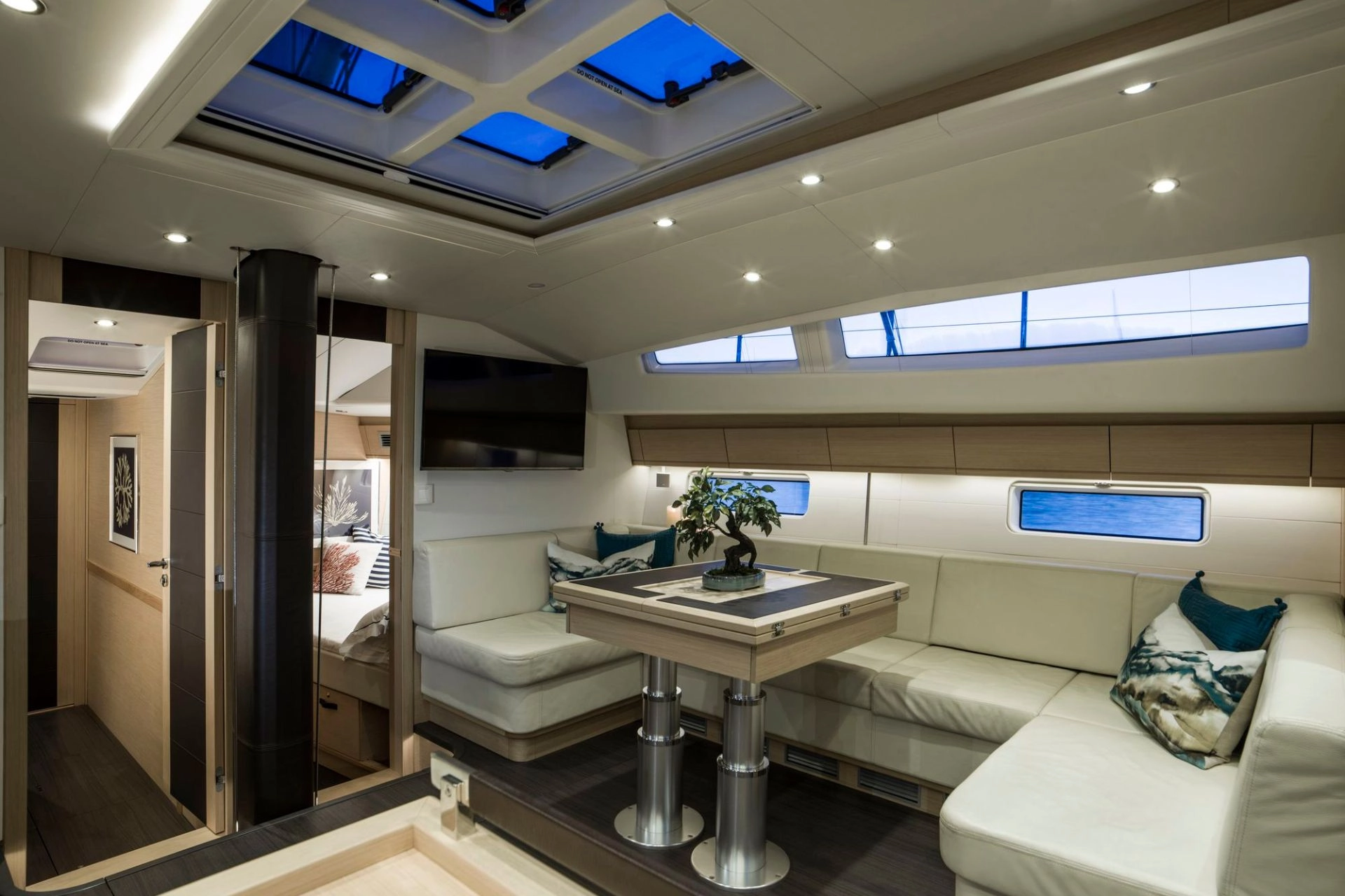 Interior of sailing yacht Jeanneau 64 Thea.
