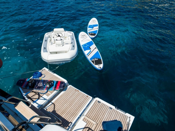 Bathing platform of sailing yacht Jeanneau 64 Thea.