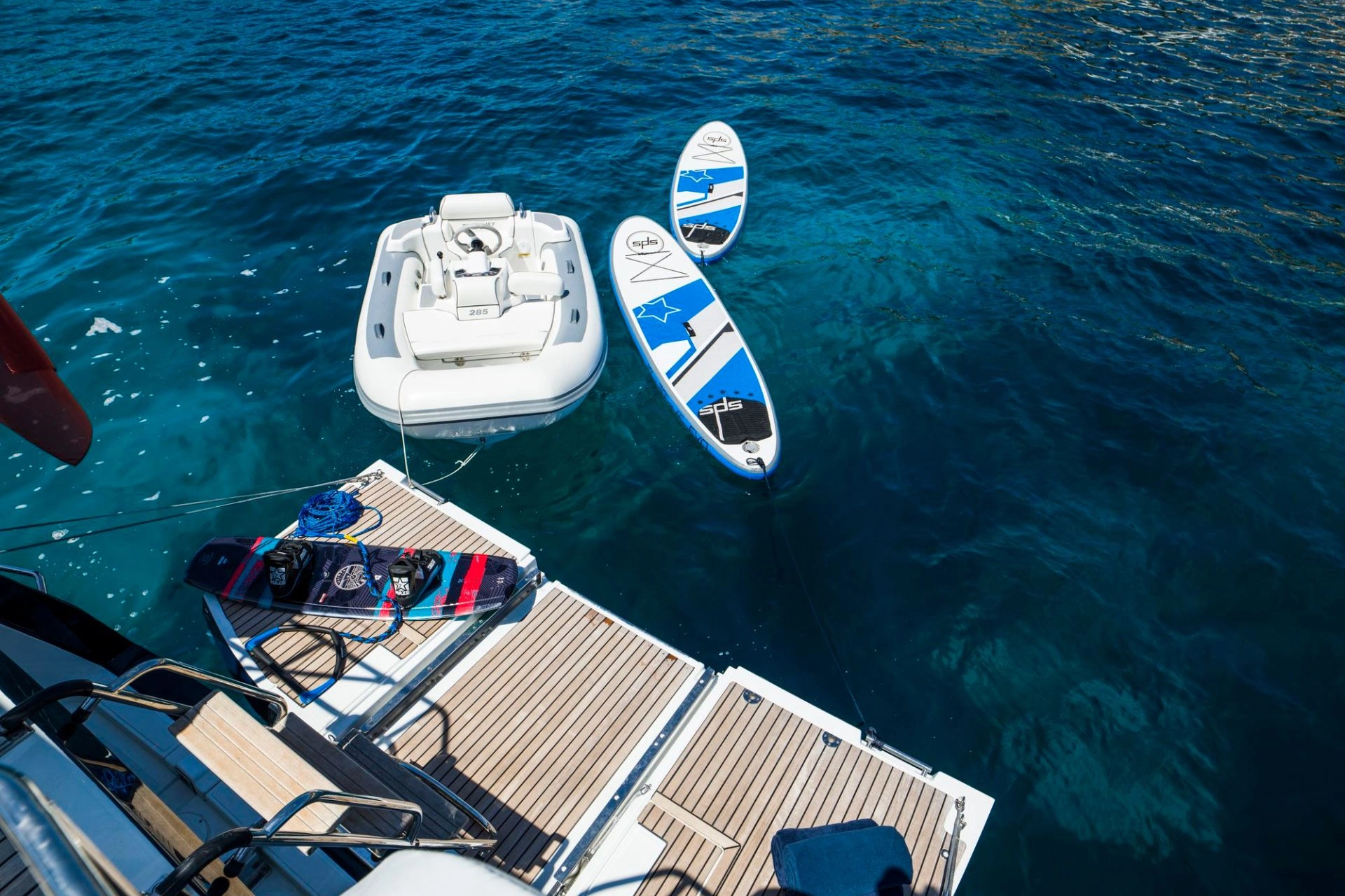 Bathing platform of sailing yacht Jeanneau 64 Thea.